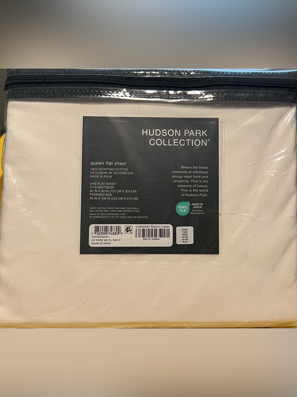 Hudson Park Collection Queen Flat Sheet - Cream